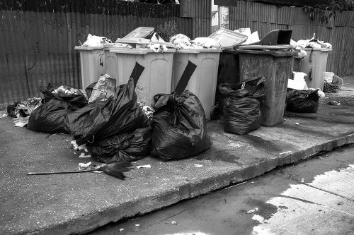 Construction site with cleared debris area